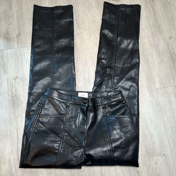 Aritzia Wilfred vegan black leather pants size 2 - Picture 7 of 12
